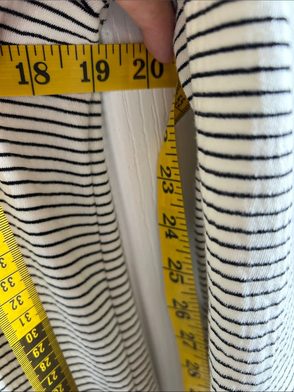 J. Crew Black and White Striped Bell-Sleeve Shift Dress